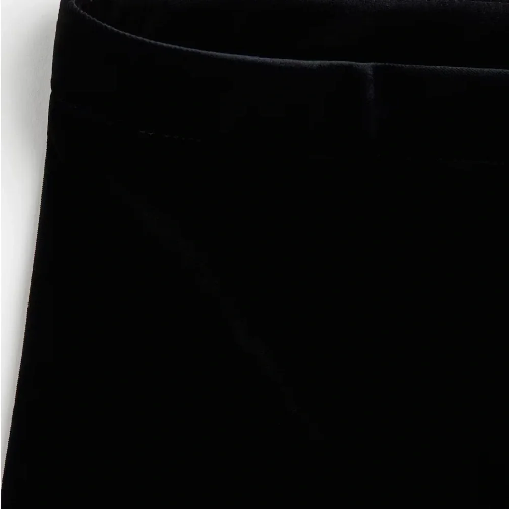 H&M NWT black velvet velour straight wide leg flare pants